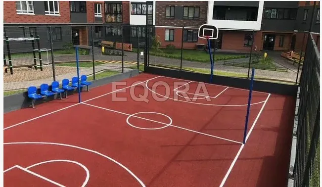 Бесшовное покрытие из резиновой крошки для баскетбольной площадки в Лопатинском
